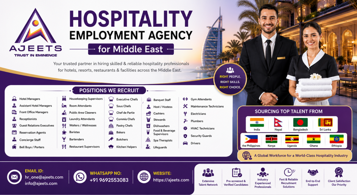 Hospitality Employment Agency for KSA | Hire Hotel Staff
